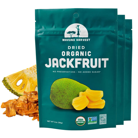 Mavuno Harvest Organic Dried Fruit Variety Pack | Dried Mango, Papaya, Pineapple, Banana, Jackfruit, & Tropical Mix | Healthy, Vegan, No Sugar Added, Non GMO Snacks for Kids & Adults | 2 Ounce, 6 Pack