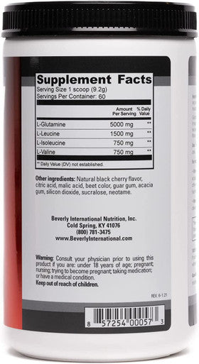 Beverly International Glutamine Select 60 Servings. Clinically Dosed L-Glutamine and Amino Acid Formula for Lean Muscle and Recovery Sugar-Free Powder BCAA's.