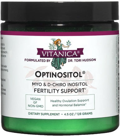 Vitanica Optinositol Dr Formulated Myo-Inositol & D-Chiro Inositol Powder 4100 mg 30 Day Supply Ovulation and Fertility Support Supplement for Women Gluten Non-GMO Vegan 4.4 Ounce