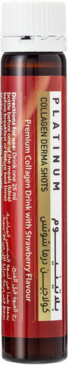 Sunshine Nutrition Platinum Collagen Derma Shot (20 Bottles X 25 Ml Each) | Premium Collagen Drink For Skin Care | Strawberry Flavor