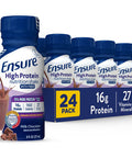 Ensure High Protein Nutritional Shake With Fiber & Plus Nutrition Shake With Fiber 16 Grams Of Protein Meal Replacement Liquid Milk Chocolate Gluten Free 8 Fl Oz (Pack Of 24)