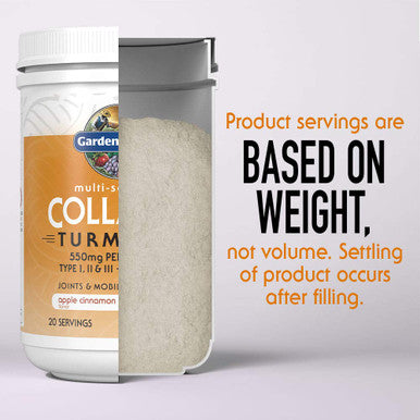 Garden of Life Multi-Sourced Protein Hydrolyzed Collagen Peptides Powder Supplements For Women Men Joints Mobility Apple Cinnamon Turmeric 20 Servings 7.76 Oz