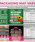 Nutraharmony Multivitamin For Women - B-Complex Whole Foods Hair Growth Support Digestion & Metabolism Iron - 47In1 Womens Multivitamin - Bioavailable & Gentle On Stomach - Made In Usa 90 Capsules