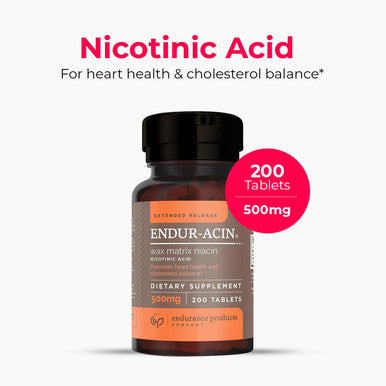 Endur-Acin, Extended Release Niacin For Optimal Absorption & Low-Flush Vitamin B3 Niacin 500Mg, Premium Niacin Supplement Made In Usa, 200 Tablets