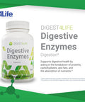 4Life Digestive Enzymes - Dietary Supplement Supports Digestive System and Intestinal Health - Digestive Enzymes Support Food Absorption and Breakdown of Protein Carbohydrates and Fats - 90 Capsules
