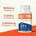 Bulletproof Triple Threat Strength Bundle, Vitamins A-D-K, 30 Softgels, Zinc With Copper, 60 Capsules, Methyl B-12, Spearmint Flavor, 60 Lozenges