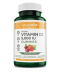 Naturewise Vegan Vitamin D3 5,000 Iu Gummies - No Artificial Flavors Or Colors, Supports Immune System & Strong Bones - Gluten