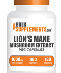 Bulksupplements.Com Lion'S Mane Mushroom Capsules - Lions Mane Supplement Capsules, Lion'S Mane Capsules - Lion'S Mane Extract, 2 Capsules Per Serving, 360 Veg Capsules (Pack Of 1)