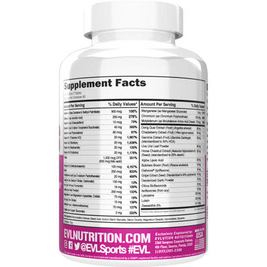 Evlution Nutrition Womens Multivitamin - Full Spectrum Vitamins & Minerals, Immune Health, Vitamin C & D, Iron, Zinc, Antioxidants & Bioflavonoids, Skin, Hair, Bone, Eye Health, 120 Tablets, 60 Days
