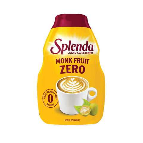 SPLENDA Monk Fruit Liquid Zero Calorie Sweetener Drops, 3.38 Fl Oz Bottle (Pack of 2)