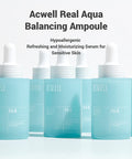 ACWELL Real Aqua Balancing and Hydrating Facial Ampoule Serum 1.18 fl.oz. Moisturizing for Sensitive Skin Face serum for Men Women Seaweed Extract and Amino Acid