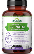 Zazzee Extra Strength Prenatal Multi Complex, 120 Vegan Capsules, Enhanced With Mk7, 10 Billion Cfu 13-Strain Probiotic Blend