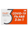 iHealth COVID-19, Flu A&B 3-in-1 Antigen Rapid Test, Results in 15 Minutes, FDA Authorized OTC Flu & COVID Home Test, with Non-invasive Nasal Swab, Easy to Use & No Discomfort (1 Pack, 4 Tests Total)