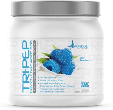 Metabolic Nutrition - TRIPEP - Tri-Peptide Branch Chain Amino Acid BCAA Powder Pre Intra Post Workout Supplement - 400 Grams (40 Servings)