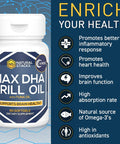 NATURAL STACKS Antarctic Krill Oil 1000mg Softgels - 60 ct. Fish Oil Supplements for Cardiovascular & Immunity Support - Krill Oil Supplement for Brain Health with Potent Antioxidant