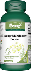 VORST Fenugreek Milkflow Booster 1000mg (500mg Per Capsule) 90 Vegan Capsules Lactation Supplement for Increased Breast Milk Supply Suitable Includes 6mg Sweet Fennel Extract 1 Bottle