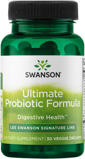 Swanson Ultimate Probiotic Formula Digestive Health Immune System Support 66 Billion CFU Prebiotic NutraFlora scFOS 30 DRcaps Veggie Capsules (Caps)