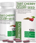 Bronson Tart Cherry Extract + Celery Seed Capsules - Powerful Uric Cleanse, Joint Mobility Support & Muscle Recovery Supplement - Non GMO Formula, 120 Vegetarian Capsules