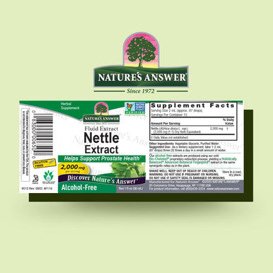 Nature'S Answer Alcohol- Nettle Leaf 2000mg 1oz Extract | Prostate Suppot | Concentrated Dark Green Nettle Leaf Herbal Supplement | Non-GMO Kosher Gluten- | Single Count