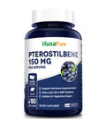 NusaPure Pterostilbene 150mg 180 Veggie Caps (Non-GMO & )