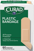 Curad Plastic Adhesive Bandages 3/4 X 3 Inch 60/Box Pack of 6