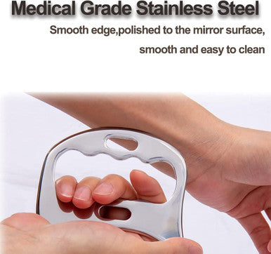 FeelSport Stainless Steel Gua Sha Scraping Massage Tool-Muscle Scraper - Soft Tissue Mobilization,Physical Therapy For Back, Legs, Arms