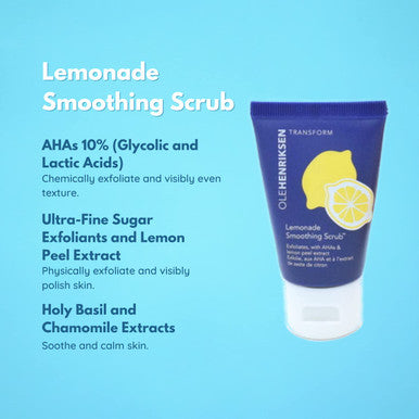 Ole Henriksen Olehenrikse Splashing Stars Cleanser & Scrub Duo:: Lemonade Smoothing Scrub, Truth Juice Daily Cleanser - Travel-Friendly Face Wash Skin Care Cleansing Set - Exfoliating, 1 Ounce