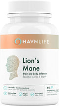 HAVN LIFE Lion's Mane | Pure Lion's Mane Mushroom Extract | Support Immune system, Mental Clarity, Memory and Cognitive Health | Antioxidant supplement | Non-GMO - 60 Vegan Capsules