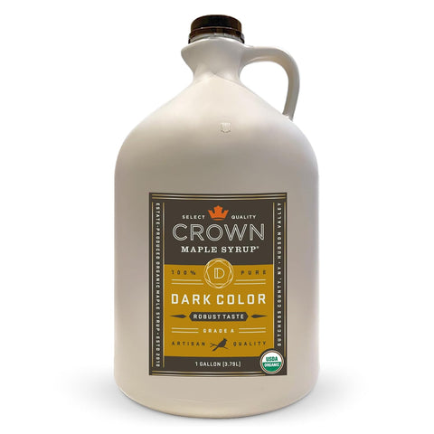 Crown Maple Certified Organic Dark Color Robust Taste Maple Syrup, Pure, Gluten Free, No Preservatives, Non-GMO pairs well with Pancakes, Coffee, Cocktails & Brunch, 12.7 Fl Oz (Pack of 1)