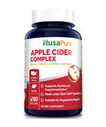 NusaPure Apple Cider Vinegar Complex - 180 Veggie Caps - Organic ACV and Ceylon Cinnamon, Organic Ginger, Bioperine & Organic Cayenne