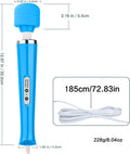 Wired Powerful Handheld Electric Massager, Strong Magic Vibration Personal Back Massage For Sports Recovery, Muscle Aches, Body Pain (Blue)