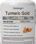 Superior Labs Organic Turmeric Curcumin 95 curcuminoids with BioPerine Pure NonGMO 1500mg Organic Blend Zero Synthetic Additives Powerful Formula Joint Knees Hips Immune System