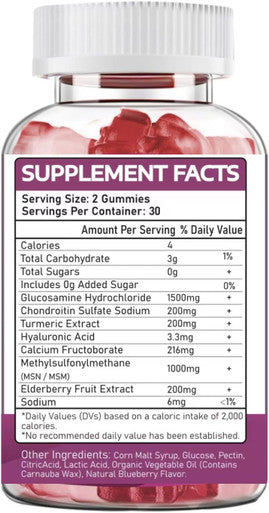 Glucosamine Chondroitin Supplements With Msm & Elderberry Glucosamine Chondroitin Gummy For Adults & Women Men Glucosamine Chondroitin Gummies Extra Strength Joint Supplement 2 Pack