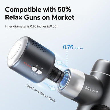Arboleaf Massage Gun Head With Heat And Cool, Hot And Cold Massage Gun Head For Muscle Pain Relief Deep Tissue Muscle Massage Gun Accessories Rechargeable Heated Massager Gun Head