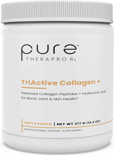 TriActive Collagen Plus Unflavored Powder 30 Servings Grass Fed Type I II III Hydrolyzed Peptides Hyaluronic Acid Vitamin C for Maximum Efficacy Lab Tested for Purity Non GMO