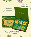 Vahdam Green Tea Variety Pack Sampler Assortment (60 Pyramid Tea Bags 6 Flavor) | Non-GMO Project Verified Premium Tea with No Artificial Ingredients