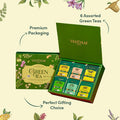 Vahdam Green Tea Variety Pack Sampler Assortment (60 Pyramid Tea Bags 6 Flavor) | Non-GMO Project Verified Premium Tea with No Artificial Ingredients