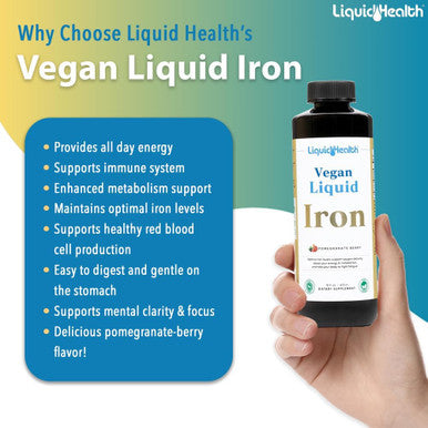 Liquidhealth Vegan Daily Essentials Vitamin Starter Kit with Organic Methyl B12 Drops Vegan Liquid Collagen + Biotin Vegan Liquid Iron Vegan Vitamin D3 Drops - 100% Plant-Based Vitamin Supplements