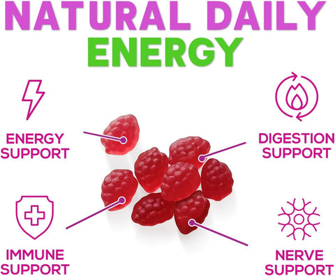 Vitamin B12 Energy Gummies 3000 mcg per Serving Extra Strength B 12 Gummy for Metabolism Immune Support Chewable Dietary B12 Supplements Natural Caffeine Free Gummy Berry Flavor 60 Gummies