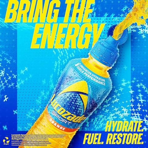 Lucozade Sport Body Fuel - Orange 12x500ml| Isotonic sports drink, with Electrolytes and Vitamin B3 | Still | Bursting with Flavour - Packaging May Vary