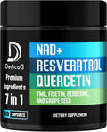DEDICAD Nad+ Supplement 1000Mg - Pure Nad Supplement Combined To Resveratrol Quercetin Berberine Fisetin Tmg And Grape Seed Energy And Dna Repair Aging Defense Brain Function - 60 Capsules