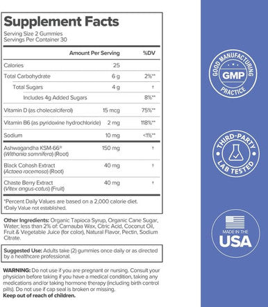 O Positiv MENO Menopause Gummies Hot Flashes and Night Sweats