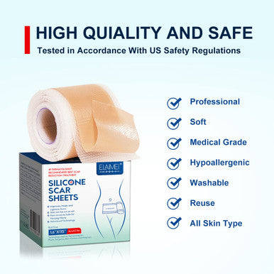 Silicone Scar Sheets, Silicone Scar Tape, Scar Sheet For Surgical Scars, C Section Scar Silicone Strips, Medical Grade, Reusable, Soften And Flattens Scars, Breast, Keloid, Professional Scar Patches.