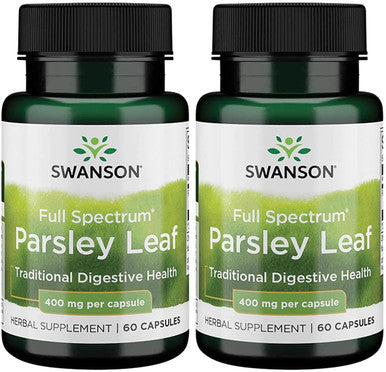 Swanson Full-Spectrum Parsley Leaf Extract - Herbal Supplement Promoting Digestive Health - Natural Formula Supporting GI Tract Health - (60 Capsules 400mg Each) (2 Pack)
