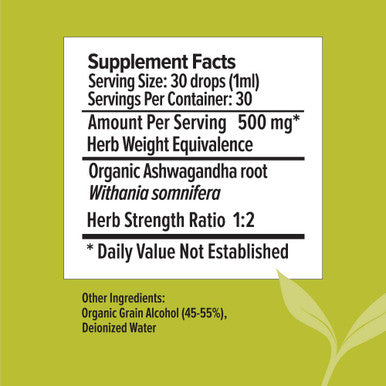 Banyan Botanicals Organic Ashwagandha Extract Withania Somnifera For Healthy Adrenals & Immune System, Stress Relief, Strength, Mood & More* 1 Fl Oz Non-Gmo Sustainably Sourced Vegan