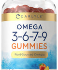 Carlyle Omega 3 6 7 9 Gummies | 120 Count | Vegan Plant Sourced Supplement | Peach Flavor