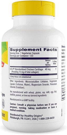 Healthy Origins UC-II (Undenatured Type II Collagen) 40 mg, 120 Veggie Caps