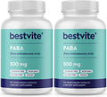 Bestvite PABA 500mg (240 Vegetarian Capsules) (120 x 2) (para-Aminobenzoic Acid) - No Stearates - Vegan - Non GMO - Gluten