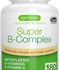 Super B-Complex Methylated Sustained Release Clean Label B Complex 180 Small Tablets