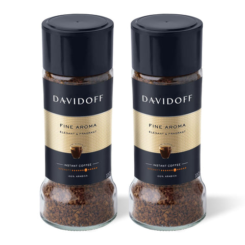 DAVIDOFF Rich Aroma Instant Coffee - Vivid and Spicy - Strong Body and Pleasant Acidity - 100% Arabica Beans - 10/12 Intensity - 1 x 3.52 oz